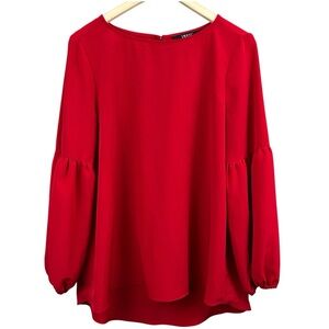 Isaac Mizrahi High Low Blouse Red Size Medium